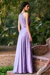 Shop Pooja Peshoria Purple Satin Halter Embellished Gown at Aza Fashions Shop_Pooja Peshoria_Purple Satin Halter Embellished Gown _at_Aza_Fashions