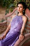 Pooja Peshoria Purple Satin Halter Embellished Gown Online at Aza Fashions Pooja Peshoria_Purple Satin Halter Embellished Gown _Online_at_Aza_Fashions