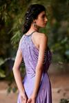 Buy Pooja Peshoria Purple Satin Halter Embellished Gown Online at Aza Fashions Buy_Pooja Peshoria_Purple Satin Halter Embellished Gown _Online_at_Aza_Fashions