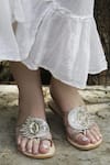 Buy_Sandalwali_Gold Embroidered Alina Sun And Moon Sandals _Online_at_Aza_Fashions