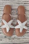 Shop_Sandalwali_White Beads Lucy Starfish Sandals _at_Aza_Fashions