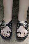 Buy_Sandalwali_Black Nadia Rivet Studded Flats _Online_at_Aza_Fashions