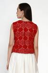 Shop Twenty Nine Red Mirror Embellished Top at Aza Fashions Shop_Twenty Nine_Red Mirror Embellished Top_at_Aza_Fashions