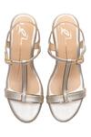 Nidhi Bhandari_Gold Ankle Strap Jute Wedges _Online_at_Aza_Fashions