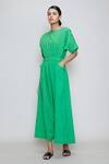 Buy_MATI_Green Cotton Round Cowl-draped Jumpsuit _Online_at_Aza_Fashions