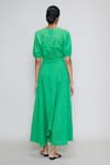 Shop_MATI_Green Cotton Round Cowl-draped Jumpsuit _at_Aza_Fashions