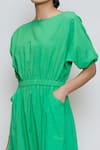 Shop_MATI_Green Cotton Round Cowl-draped Jumpsuit _Online_at_Aza_Fashions