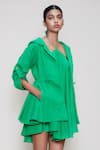 Buy MATI_1 Green Cotton Dress Halter Jacket Open Backless And at Aza Fashions Buy_MATI_1_Green Cotton Dress Halter Jacket Open Backless And _at_Aza_Fashions