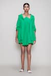 Buy MATI_1 Green Cotton Dress Halter Jacket Open Backless And Online at Aza Fashions Buy_MATI_1_Green Cotton Dress Halter Jacket Open Backless And _Online_at_Aza_Fashions