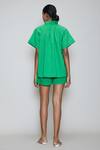 Shop_MATI_1_Green Cotton High Neck Shirt And Shorts Set _at_Aza_Fashions