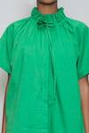 MATI_1_Green Cotton High Neck Shirt And Shorts Set _at_Aza_Fashions