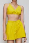 Shop_Mati_Yellow Cotton Bralette And Shorts Sets_Online_at_Aza_Fashions