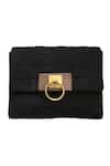 Buy_Kokommo_Black Handwoven Palermo Flap Clutch _at_Aza_Fashions