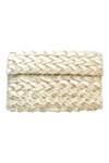 Buy_Kokommo_White Embroidery, Beads Embellished Handwoven Flap Clutch _at_Aza_Fashions