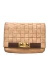 Buy Kokommo Beige Geometric Motif Flap Clutch at Aza Fashions Buy_Kokommo_Beige Geometric Motif Flap Clutch _at_Aza_Fashions