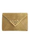 Shop Kokommo Gold Embellished Beaded Jardin Flap Clutch at Aza Fashions Shop_Kokommo_Gold Embellished Beaded Jardin Flap Clutch _at_Aza_Fashions