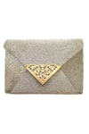Buy Kokommo Silver Embellished Beaded Jardin Flap Clutch at Aza Fashions Buy_Kokommo_Silver Embellished Beaded Jardin Flap Clutch _at_Aza_Fashions