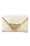 Buy Kokommo White Embellished Beaded Jardin Flap Clutch at Aza Fashions Buy_Kokommo_White Embellished Beaded Jardin Flap Clutch _at_Aza_Fashions