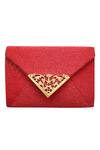 Buy Kokommo Red Embellished Beaded Jardin Flap Clutch at Aza Fashions Buy_Kokommo_Red Embellished Beaded Jardin Flap Clutch _at_Aza_Fashions