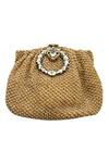 Buy_Kokommo_Beige Embellished Bead Amalia Clutch _at_Aza_Fashions