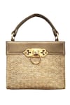 Shop_Kokommo_Gold Veneto Handle Bag  _at_Aza_Fashions