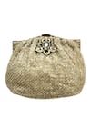 Shop Kokommo Gold Embellished Moonbeam Beaded Clutch at Aza Fashions Shop_Kokommo_Gold Embellished Moonbeam Beaded Clutch _at_Aza_Fashions