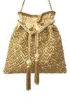 Buy Kokommo Gold Embellished Bead Potli Bag at Aza Fashions Buy_Kokommo_Gold Embellished Bead Potli Bag _at_Aza_Fashions