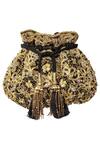 Shop_Kokommo_Black Embellished Floral Embroidered Potli Bag _at_Aza_Fashions