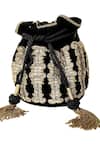 Shop Kokommo Black Embellished Jiana Velvet Potli Bag at Aza Fashions Shop_Kokommo_Black Embellished Jiana Velvet Potli Bag _at_Aza_Fashions