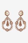 Prerto_Gold Plated Swarovski Crystal Cynthia Floral Danglers_Online_at_Aza_Fashions