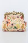 Buy_Vareli Bafna_Pink Printed Bagh Floral Clutch With Sling_at_Aza_Fashions