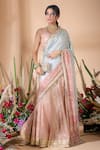 Buy_Bhumika Grover_Grey Georgette Embroidered Lehenga Saree_at_Aza_Fashions