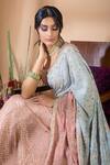 Bhumika Grover_Grey Georgette Embroidered Lehenga Saree_at_Aza_Fashions