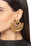 Buy_HRISHA_Gold Plated Stone Carved Chandbalis _Online_at_Aza_Fashions