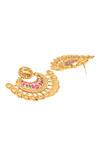 HRISHA_Gold Plated Stone Carved Chandbalis _Online_at_Aza_Fashions