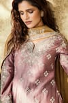 Buy_MATSYA_Pink Chanderi Silk V Neck Kurta Set  _at_Aza_Fashions