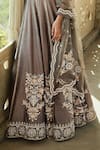 Shop_MATSYA_Grey Chanderi Silk Scoop Neck Bridal Lehenga Set  _Online_at_Aza_Fashions