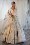 Shop_Aikeyah_White Organza Lehenga Set_at_Aza_Fashions