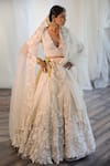 Buy_Aikeyah_White Organza Lehenga Set_at_Aza_Fashions