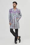 Buy_Gaurav Katta_Grey Italian Cotton Satin Tie-dye Coat _Online_at_Aza_Fashions