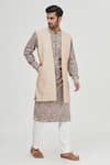 Buy_Gaurav Katta_Beige Summer Silk Quilted Jacket _Online_at_Aza_Fashions