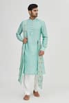 Buy Gaurav Katta Blue Cotton Silk Embroidered Draped Kurta Online at Aza Fashions Buy_Gaurav Katta_Blue Cotton Silk Embroidered Draped Kurta _Online_at_Aza_Fashions