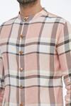 Gaurav Katta_Pink Cotton Wool Checkered Shirt _at_Aza_Fashions