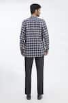 Shop_Gaurav Katta_Blue Cotton Wool Checkered Shirt _at_Aza_Fashions
