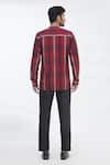 Shop_Gaurav Katta_Red Cotton Wool Checkered Shirt _at_Aza_Fashions