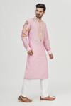 Gaurav Katta_Pink Summer Silk Embroidered Kurta _Online_at_Aza_Fashions