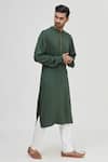 Buy_Gaurav Katta_Green Modal Cotton Kurta _Online_at_Aza_Fashions
