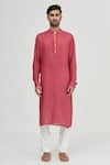 Gaurav Katta_Maroon Modal Cotton Kurta _Online_at_Aza_Fashions
