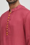 Gaurav Katta_Maroon Modal Cotton Kurta _at_Aza_Fashions