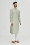 Gaurav Katta Green Summer Silk Kurta Online at Aza Fashions Gaurav Katta_Green Summer Silk Kurta _Online_at_Aza_Fashions